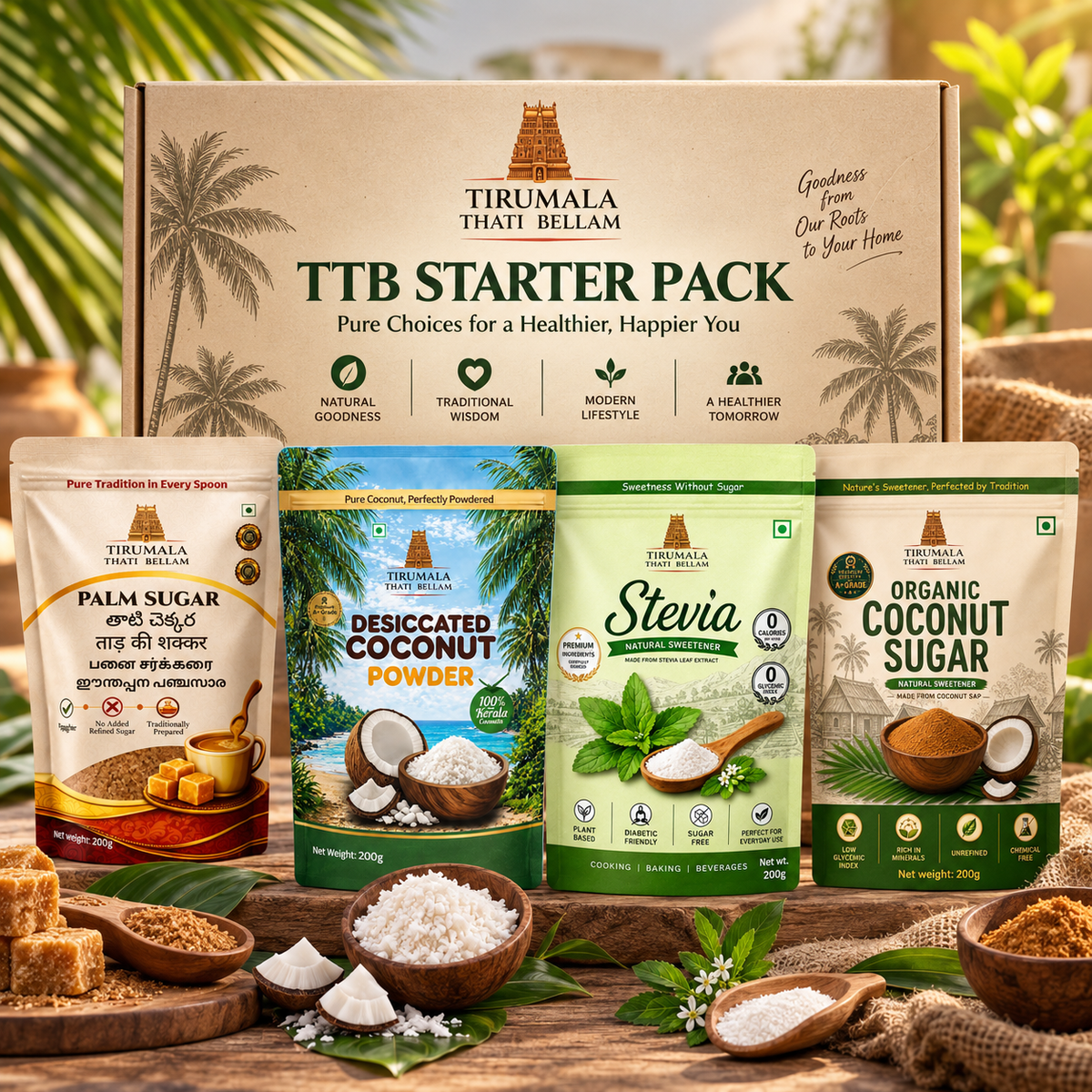 TTB Starter Box – natural sweetener and coconut essentials bundle