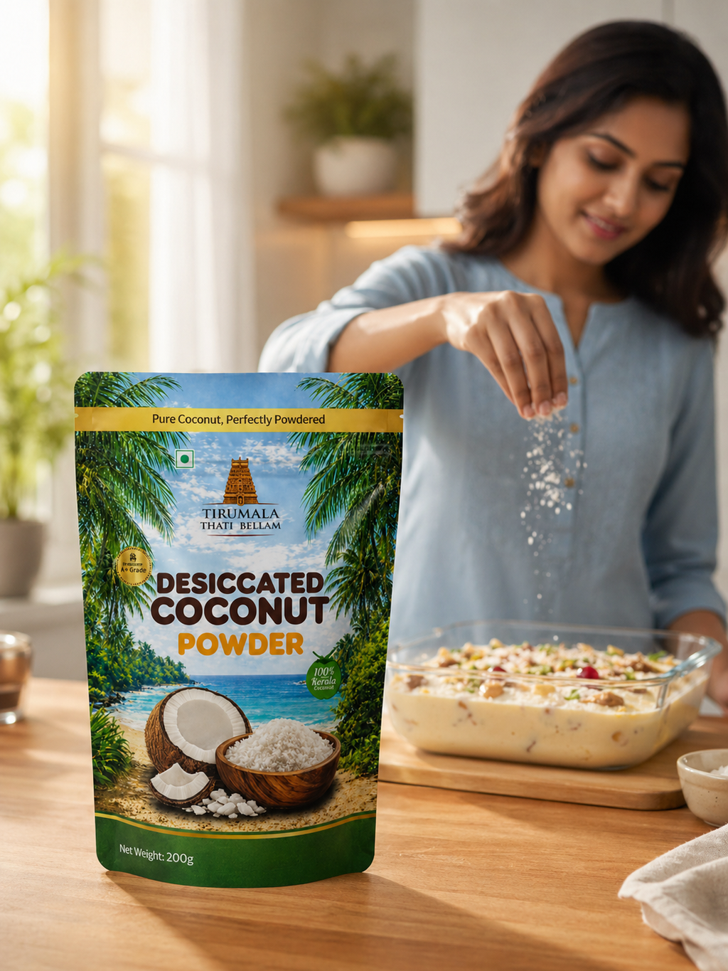 TTB Desiccated Coconut Powder pack with coconut