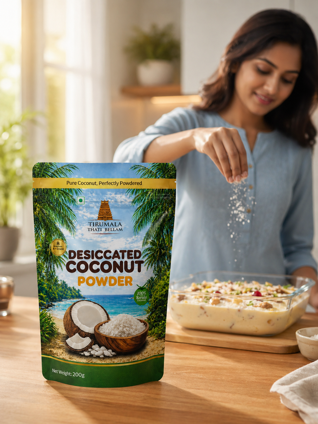 TTB Desiccated Coconut Powder pack with coconut